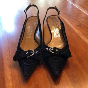 Ferragamo kitten heel slides